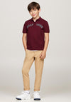 Tommy Hilfiger Boy Monotype Short Sleeve Polo, Deep Rouge