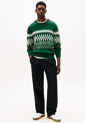 Tommy Hilfiger Fairisle Lambswool Blend Jumper, Ornamental Green