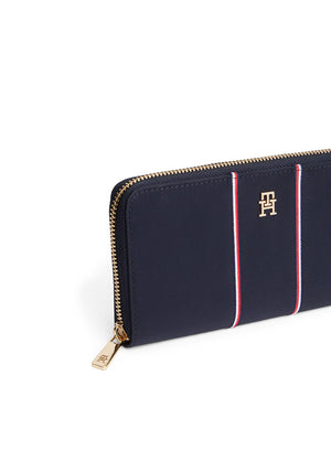 Tommy Hilfiger Large Icon Nylon Stripe Wallet, Navy