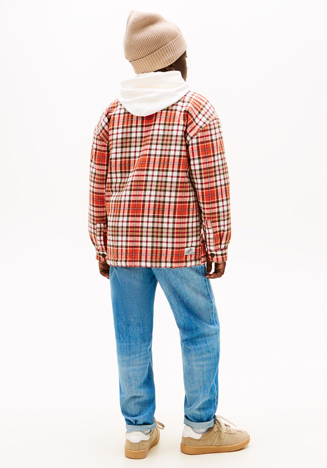 Tommy Hilfiger Older Boy Check Overshirt, Orange