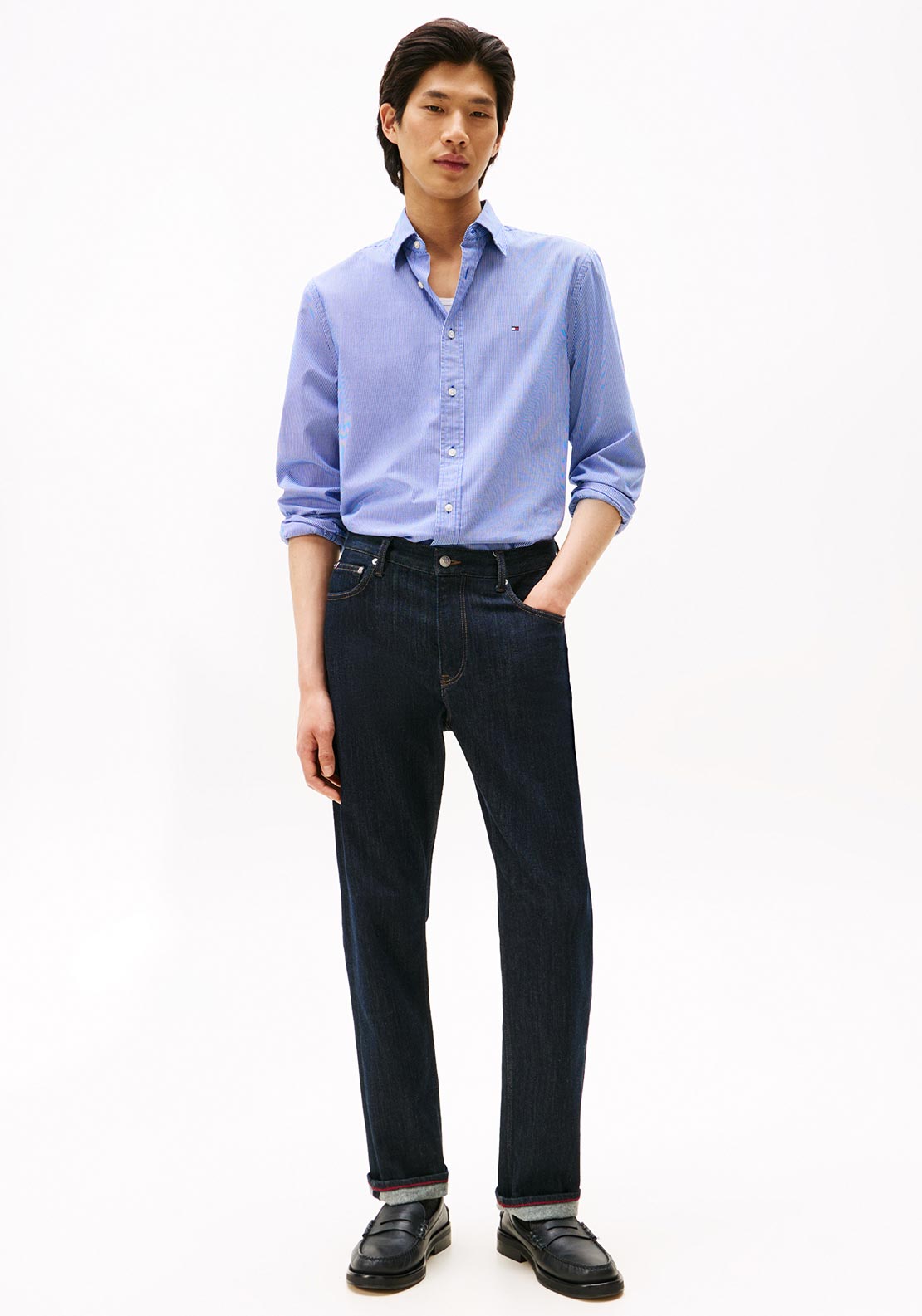Tommy Hilfiger Flex Micro Gingham Shirt, Wedge Blue