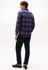 Tommy Hilfiger Hero Tartan Flannel Shirt, Preppy Navy & Red