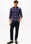 Tommy Hilfiger Hero Tartan Flannel Shirt, Preppy Navy & Red