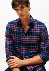 Tommy Hilfiger Hero Tartan Flannel Shirt, Preppy Navy & Red