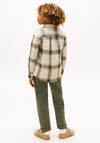 Tommy Hilfiger Boy Waffle Long Sleeve Check Shirt, Green
