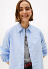 Tommy Hilfiger Womens Relaxed Fit Oxford Shirt, Blue
