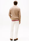 Tommy Hilfiger Classic Cotton Cable Knit Half Zip Sweater, Taupe