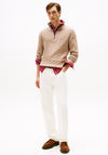 Tommy Hilfiger Classic Cotton Cable Knit Half Zip Sweater, Taupe