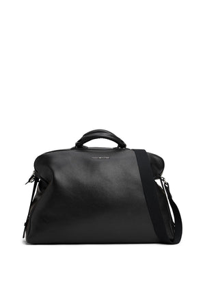 Tommy Hilfiger Men’s Premium Leather Duffle Bag, Black