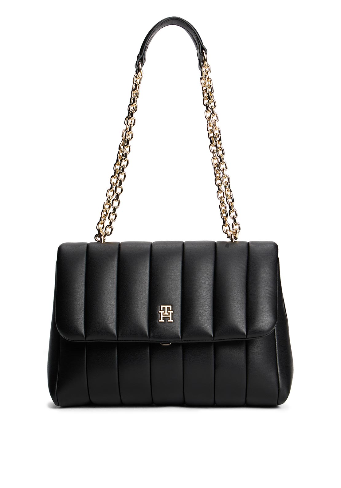 Tommy Hilfiger Chain Strap Quilted Shoulder Bag, Black