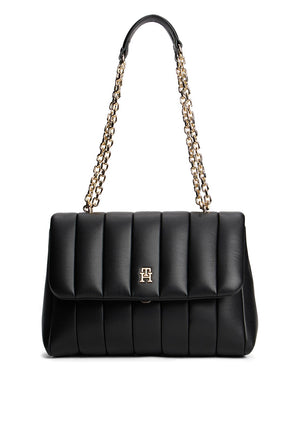 Tommy Hilfiger Chain Strap Quilted Shoulder Bag, Black