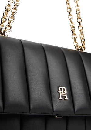 Tommy Hilfiger Chain Strap Quilted Shoulder Bag, Black