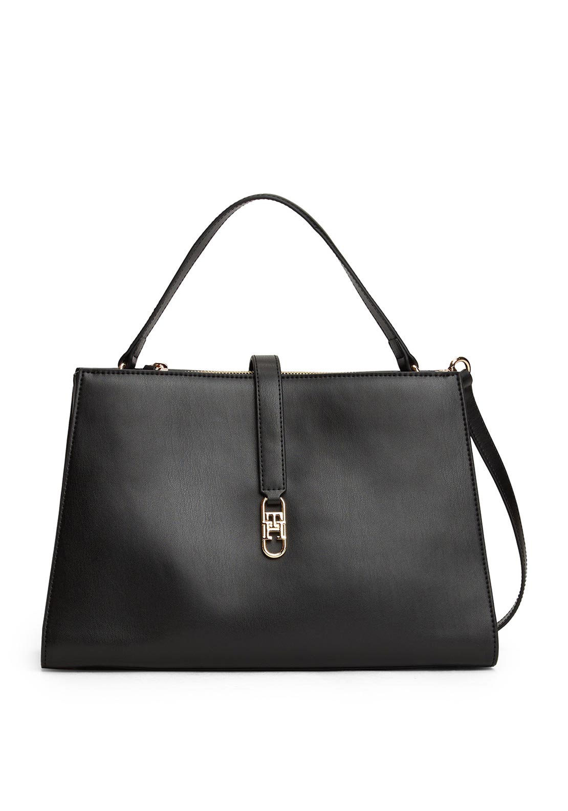 Tommy Hilfiger TH Monogram Crossbody Satchel, Black