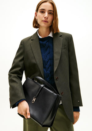 Tommy Hilfiger TH Monogram Crossbody Satchel, Black