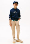 Tommy Hilfiger Boy Varsity Knit Long Sleeve Sweater, Navy