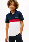 Tommy Hilfiger Boy Colour Block Short Sleeve Polo, Navy