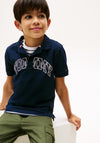 Tommy Hilfiger Boy Graphic Short Sleeve Polo, Navy