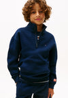 Tommy Hilfiger Boy Textured Half Zip Sweater, Navy