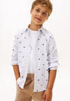 Tommy Hilfiger Boy Long Sleeve Flag Shirt, White