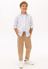 Tommy Hilfiger Boy Long Sleeve Flag Shirt, White