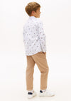 Tommy Hilfiger Boy Long Sleeve Flag Shirt, White