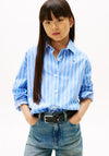 Tommy Hilfiger Girls Long Sleeve Stripe Shirt, Blue
