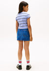 Tommy Hilfiger Girls Ribbed Short Sleeve Tee, Blue