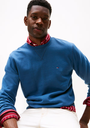 Tommy Hilfiger Essential Logo Pullover Sweatshirt, Petrol Blue
