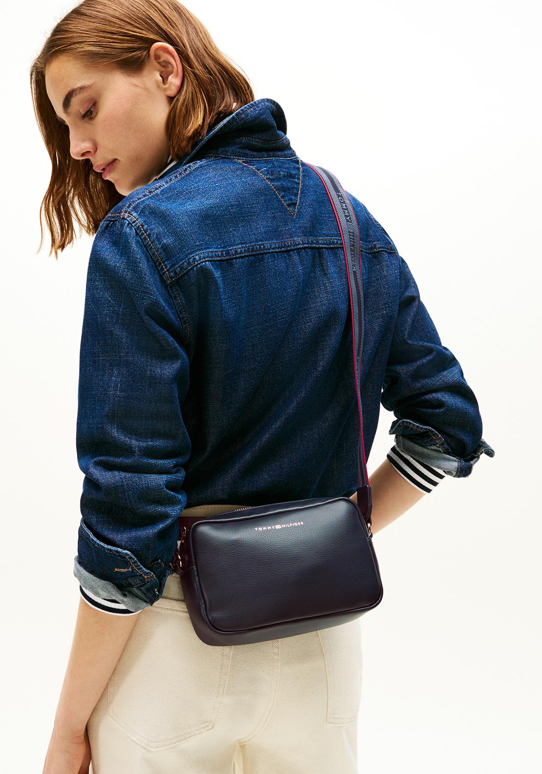 Tommy Hilfiger Webbing Logo Tape Camera Crossbody Bag, Navy