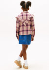 Tommy Hilfiger Girl Check Long Sleeve Blouse, Pink