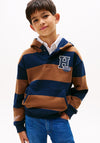 Tommy Hilfiger Boys Stripe Long Sleeve Hoodie, Brown
