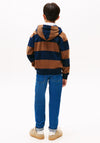 Tommy Hilfiger Boys Stripe Long Sleeve Hoodie, Brown