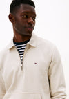 Tommy Hilfiger Essential Half Zip Terry Collar Sweatshirt, Heather Beige