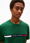 Tommy Hilfiger Logo Panel T-Shirt, Dark Green