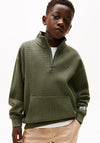 Tommy Hilfiger Boys Texture Half Zip Sweater, Green
