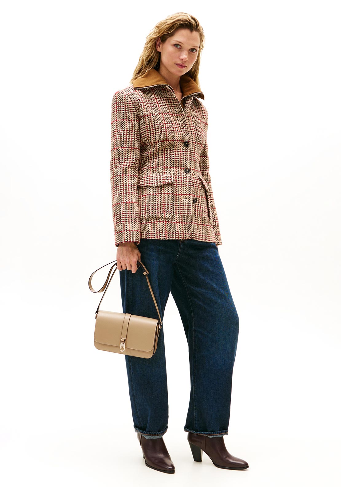 Tommy Hilfiger TH Libre Flap Over Crossbody Bag, Light Tan