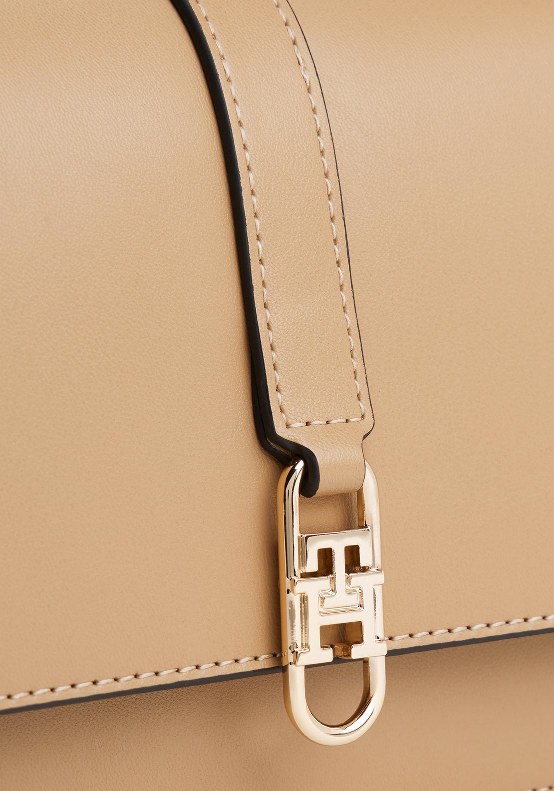 Tommy Hilfiger TH Libre Flap Over Crossbody Bag, Light Tan
