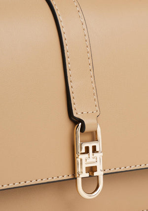 Tommy Hilfiger TH Libre Flap Over Crossbody Bag, Light Tan