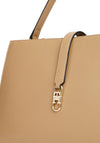 Tommy Hilfiger TH Monogram Crossbody Satchel, Light Tan