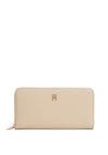 Tommy Hilfiger Large Icon Zip Around Wallet, Warm Beige