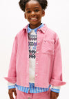 Tommy Hilfiger Girl Long Sleeve Corduroy Overshirt, Pink