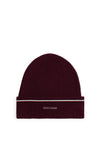 Tommy Hilfiger Signature Tape Wool Blend Beanie, Wine