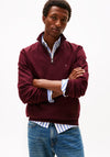 Tommy Hilfiger Essential Half Zip Sweatshirt, Deep Burgundy