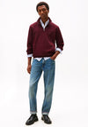 Tommy Hilfiger Essential Half Zip Sweatshirt, Deep Burgundy