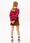 Tommy Hilfiger Girls Stripe Long Sleeve Polo, Red