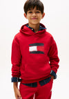 Tommy Hilfiger Boy Flag Long Sleeve Hoodie, Red