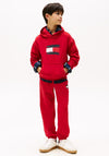 Tommy Hilfiger Boy Flag Long Sleeve Hoodie, Red