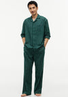 Tommy Hifliger Flannel Stripe Pyjama Set, Ornamental Green