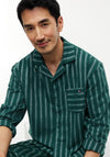Tommy Hifliger Flannel Stripe Pyjama Set, Ornamental Green