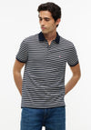 Tommy Hilfiger Liquid Cotton Stripe Polo Shirt, Navy & Ivory